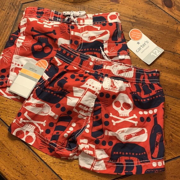 Lot of two Carters 12M swim suits trunk pirate ship - Picture 3 of 4